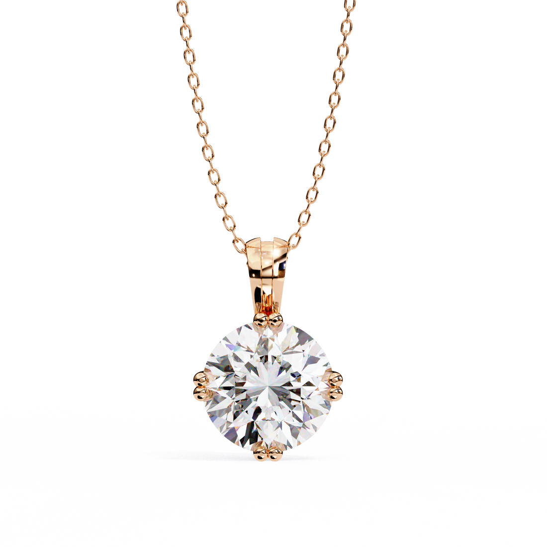 Moonfire Brilliance Round Necklace | 925 Sterling Silver