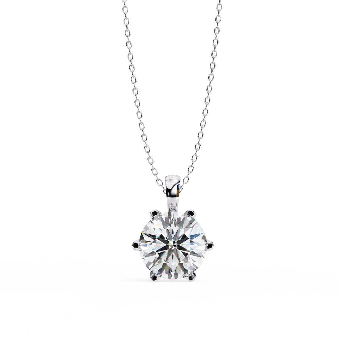 Pure Nova Round Solitaire Necklace | 925 Sterling Silver