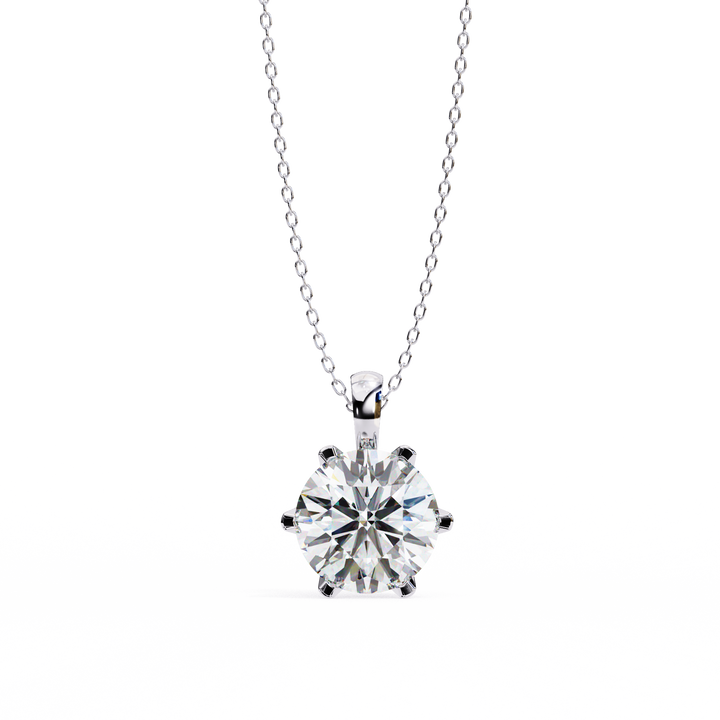 Pure Nova Round Solitaire Necklace | 925 Sterling Silver