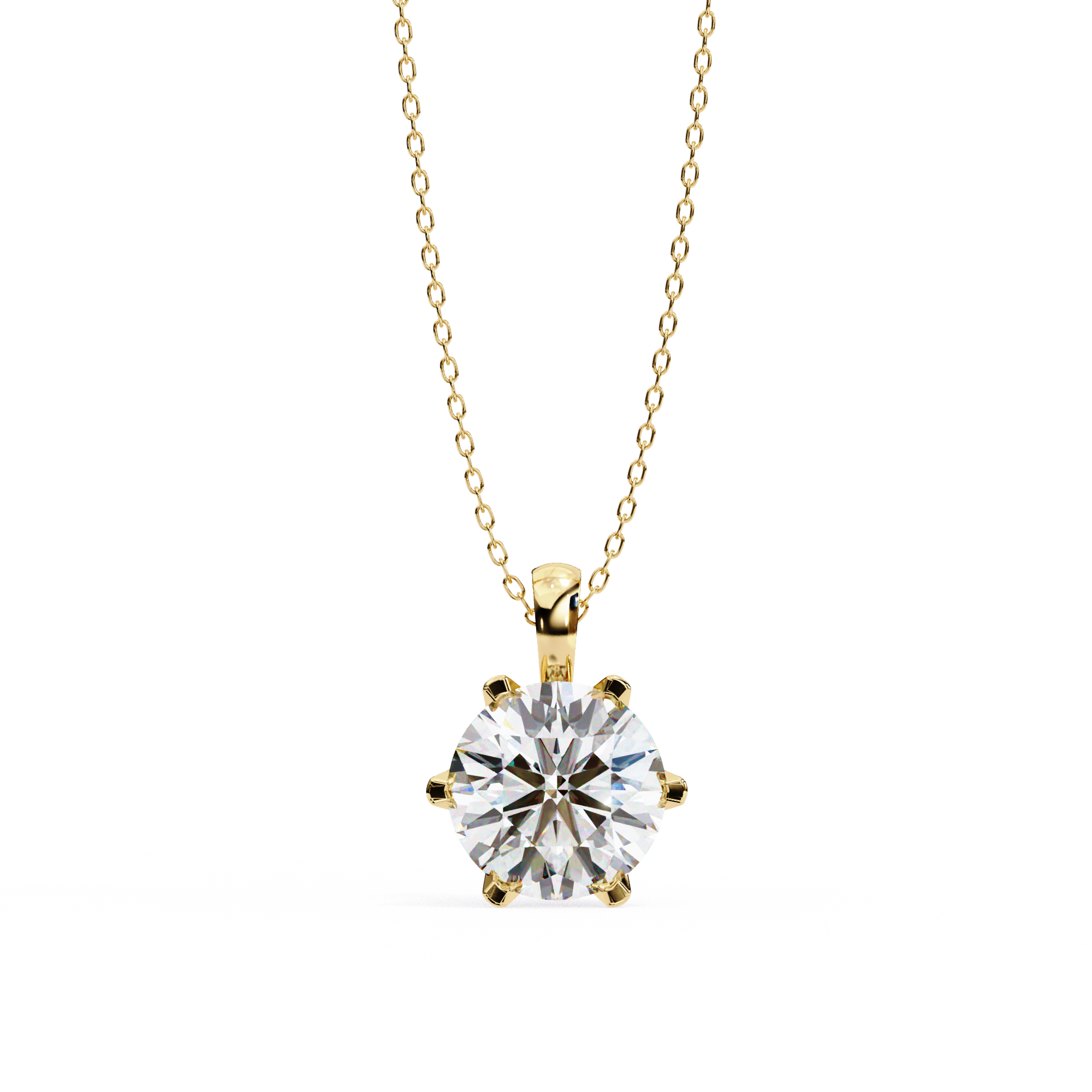 Pure Nova Round Solitaire Necklace | 925 Sterling Silver