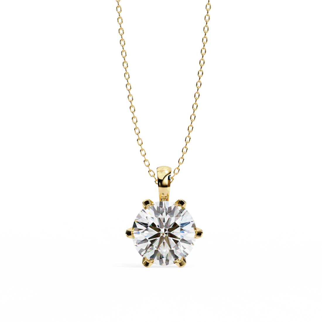 Pure Nova Round Solitaire Necklace | 925 Sterling Silver