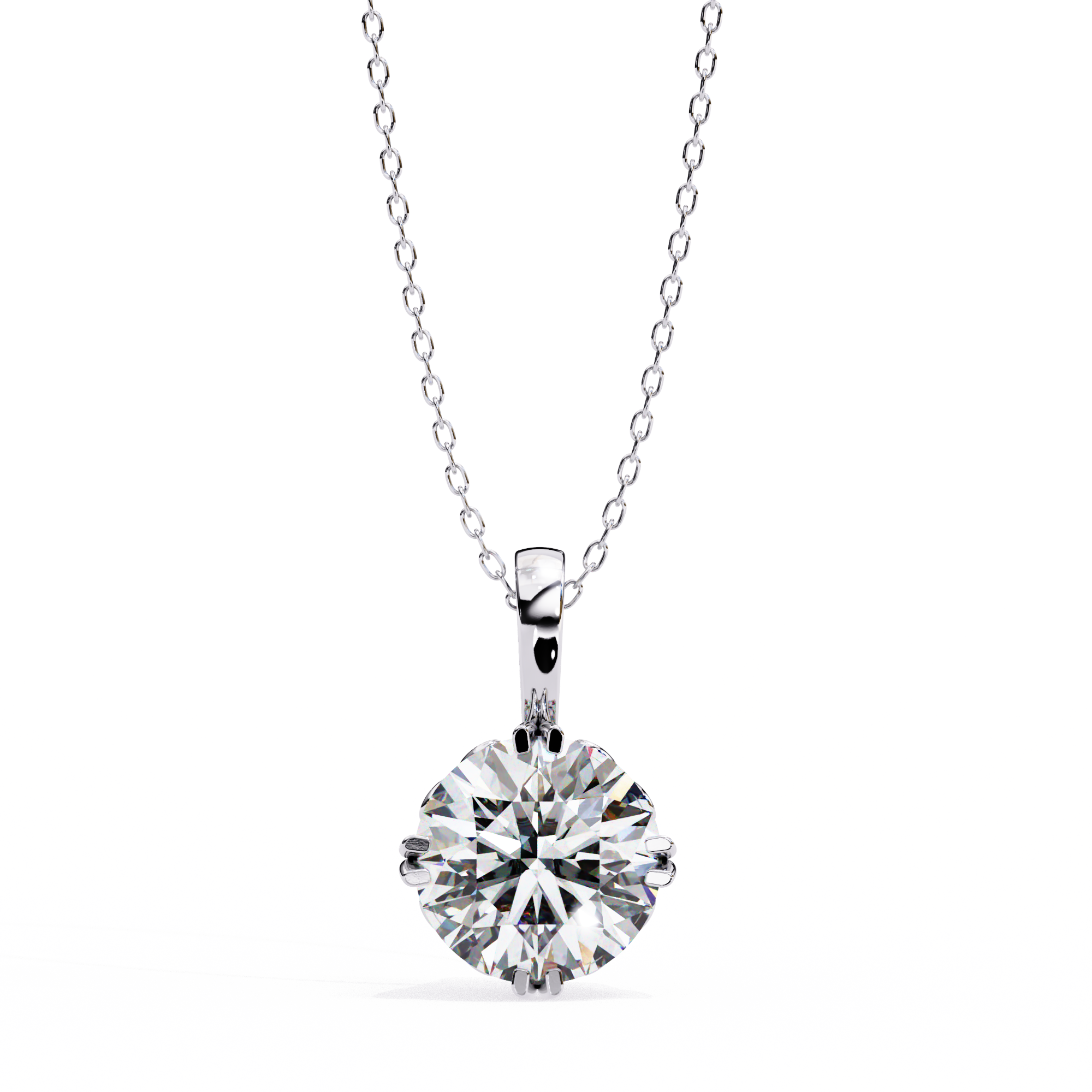 Eternal Radiance Round Solitaire Necklace | 925 Sterling Silver