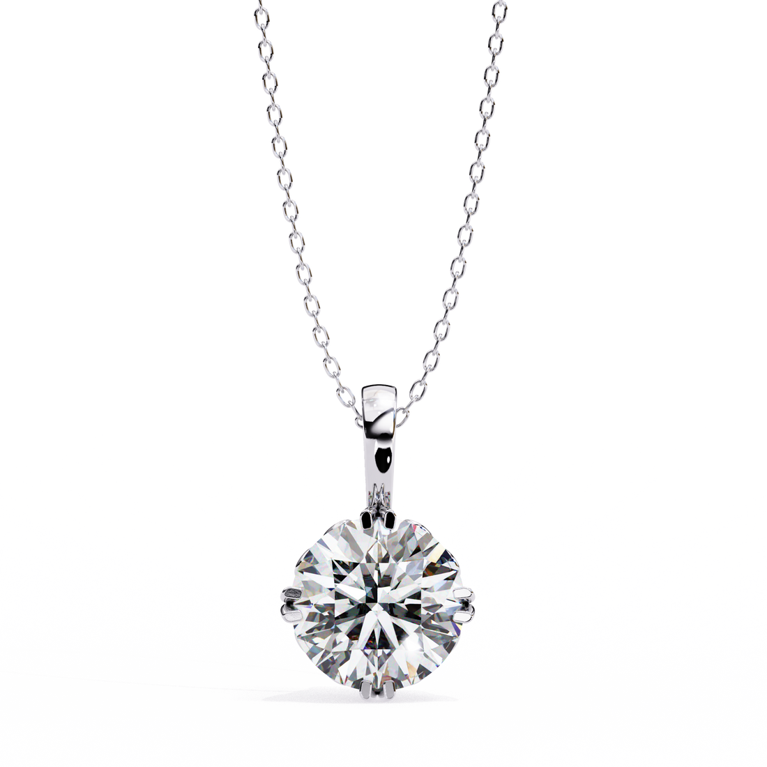 Eternal Radiance Round Solitaire Necklace | 925 Sterling Silver