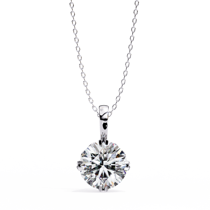 Eternal Radiance Round Solitaire Necklace | 925 Sterling Silver
