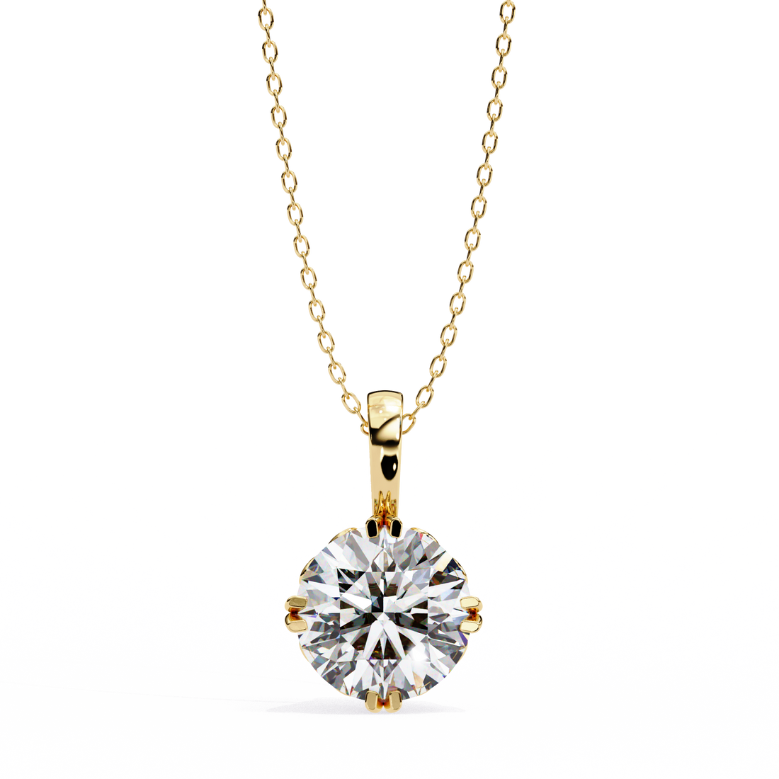Eternal Radiance Round Solitaire Necklace | 925 Sterling Silver