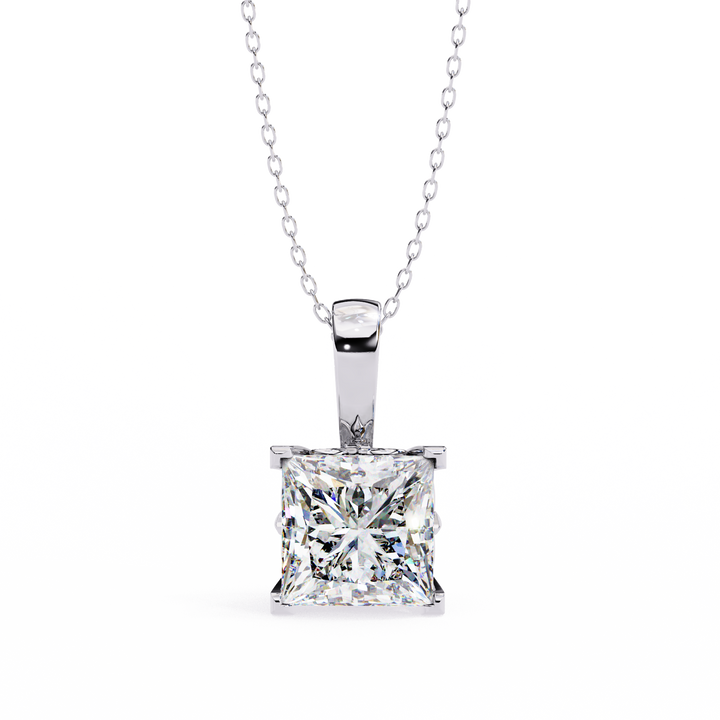 Celestial Prism Square Solitaire Necklace | 925 Sterling Silver