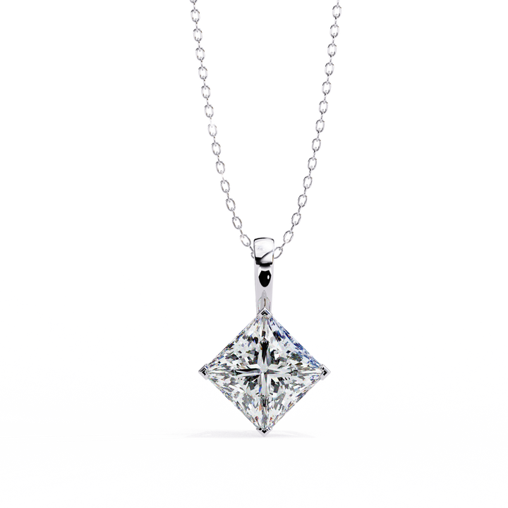 Eclipse Prism Square Solitaire Necklace | 925 Sterling Silver