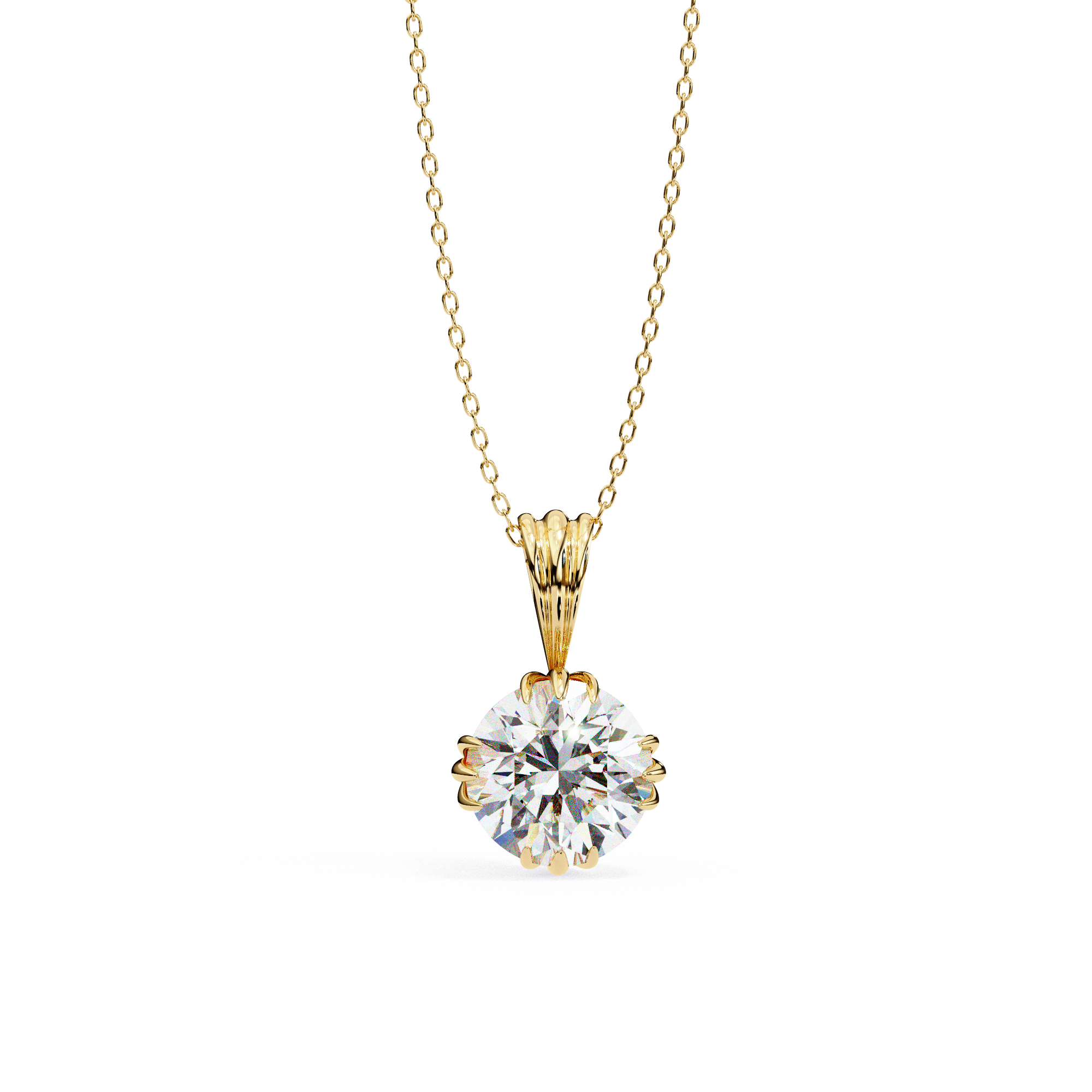 Radiant Muse Round-Cut Solitaire Necklace | 925 Sterling Silver