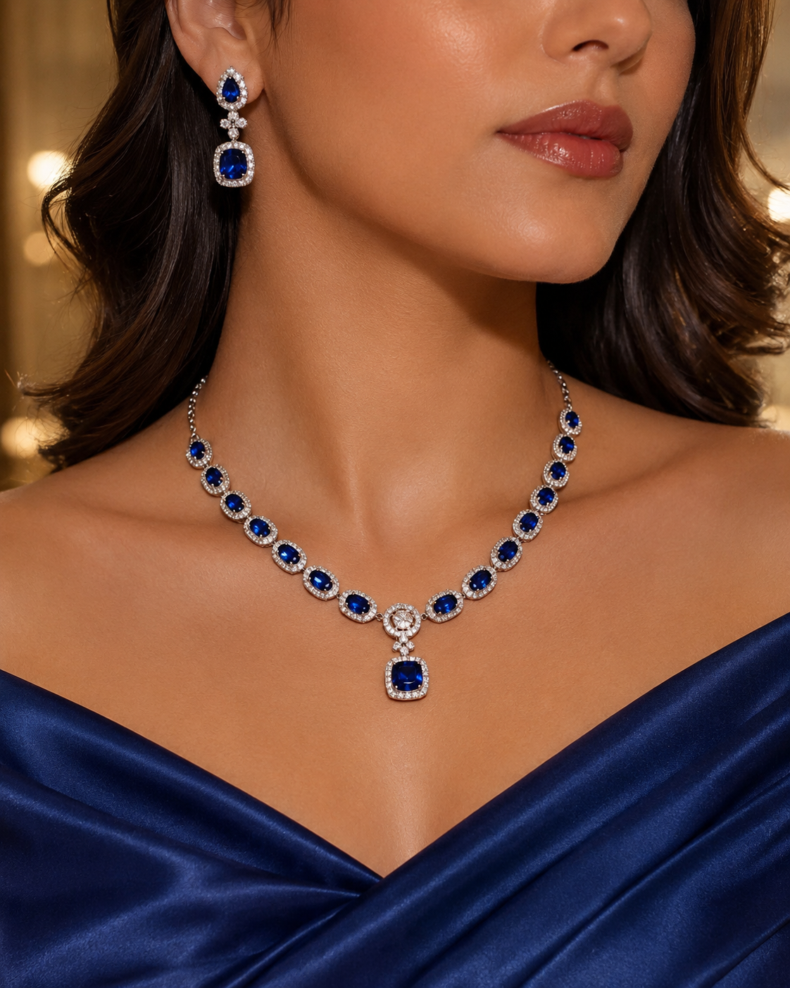 925 Silver Necklace & Earrings Set