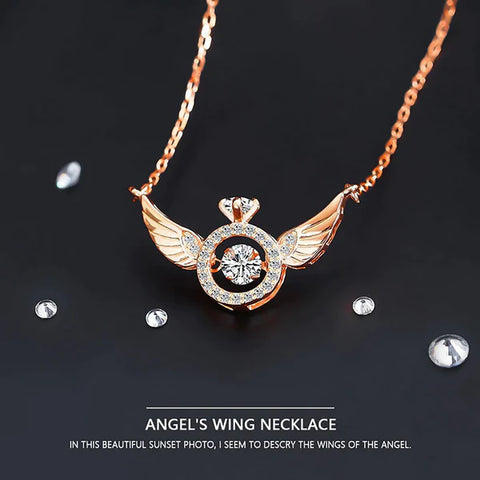18K Gold & Silver Plated Angel Wings Smart Clavicle Necklace Advanced Feeling Versatile Beating Necklace