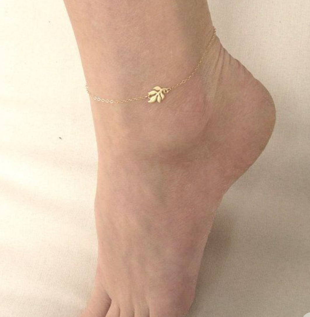 Orope’s Delicate Leaf Anklet made with 925 Pure Sterling Silver