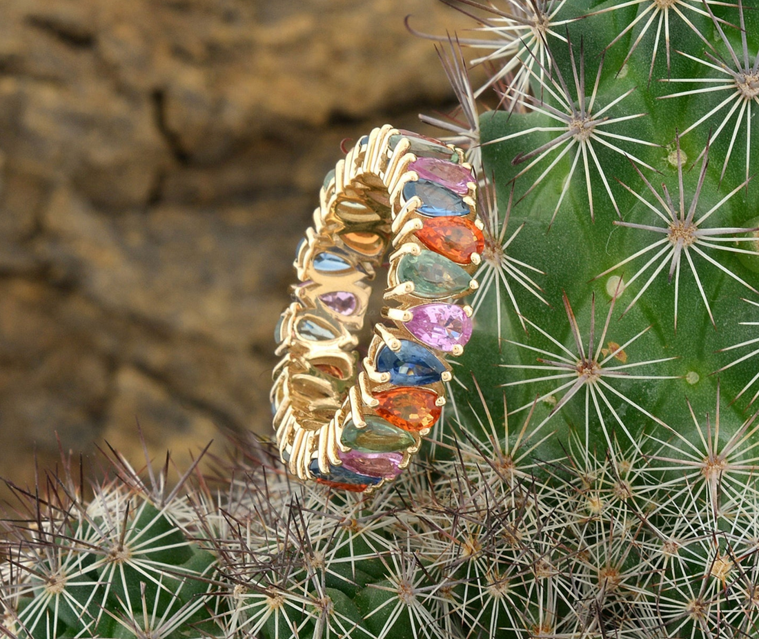 Orope's Colorburst Rainbow 925 Pure Sterling Silver ring