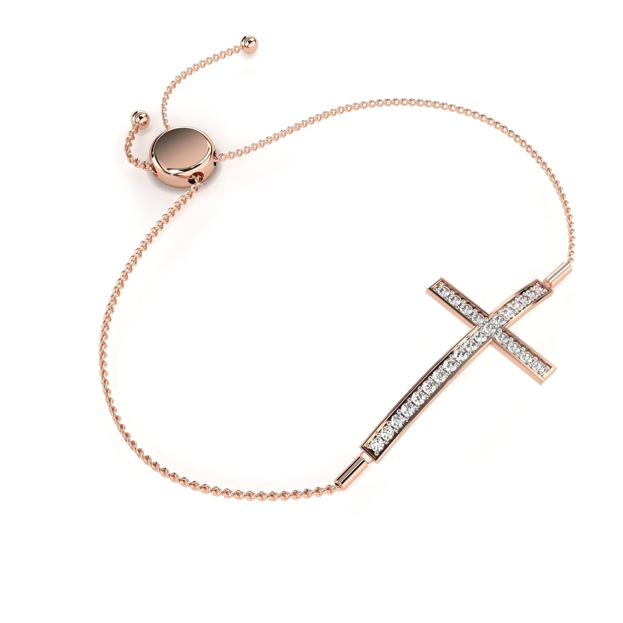 Celestial Cross Adjustable Silver Bracelet | 925 Pure Sterling Silver