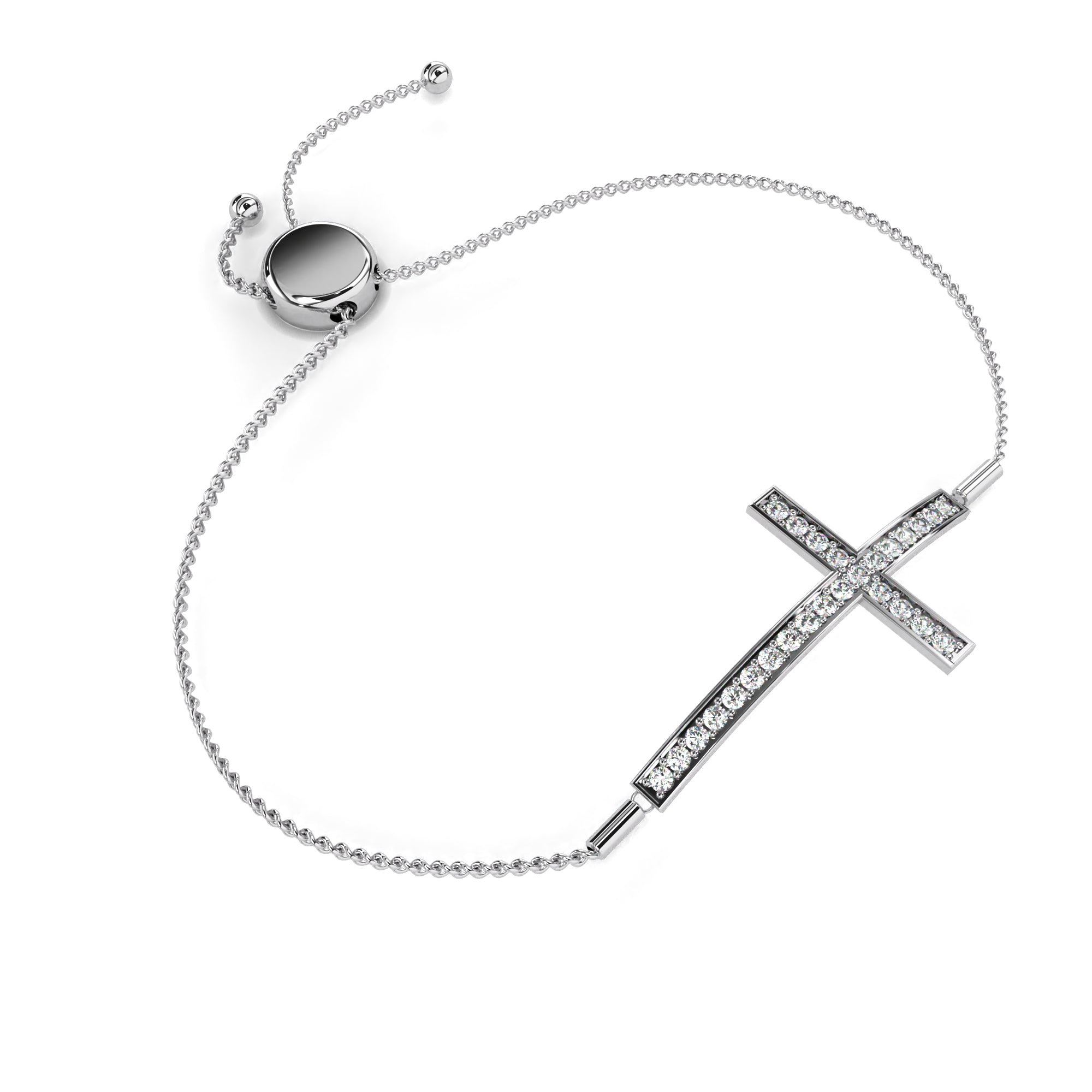 Celestial Cross Adjustable Silver Bracelet | 925 Pure Sterling Silver