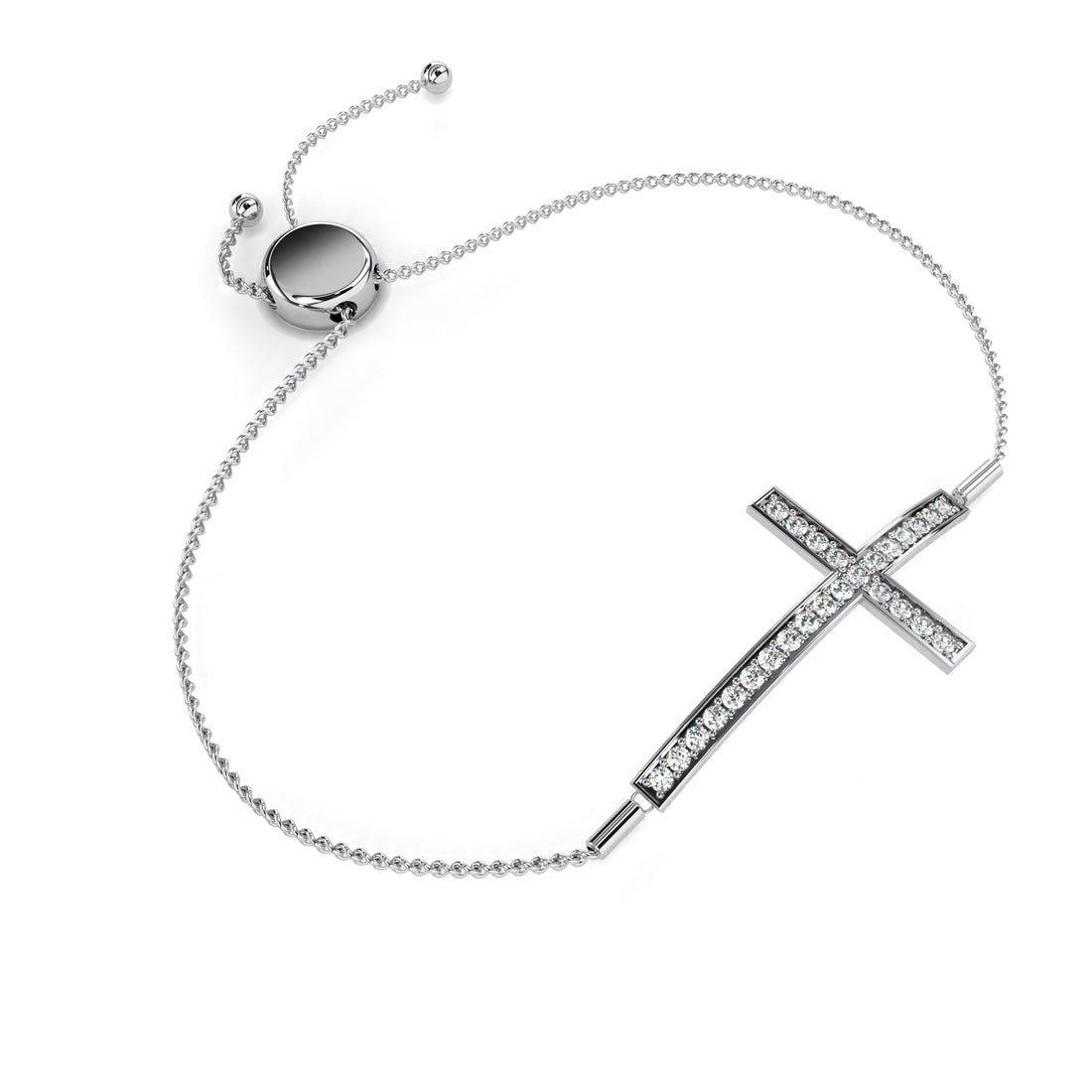 Celestial Cross Adjustable Silver Bracelet | 925 Pure Sterling Silver