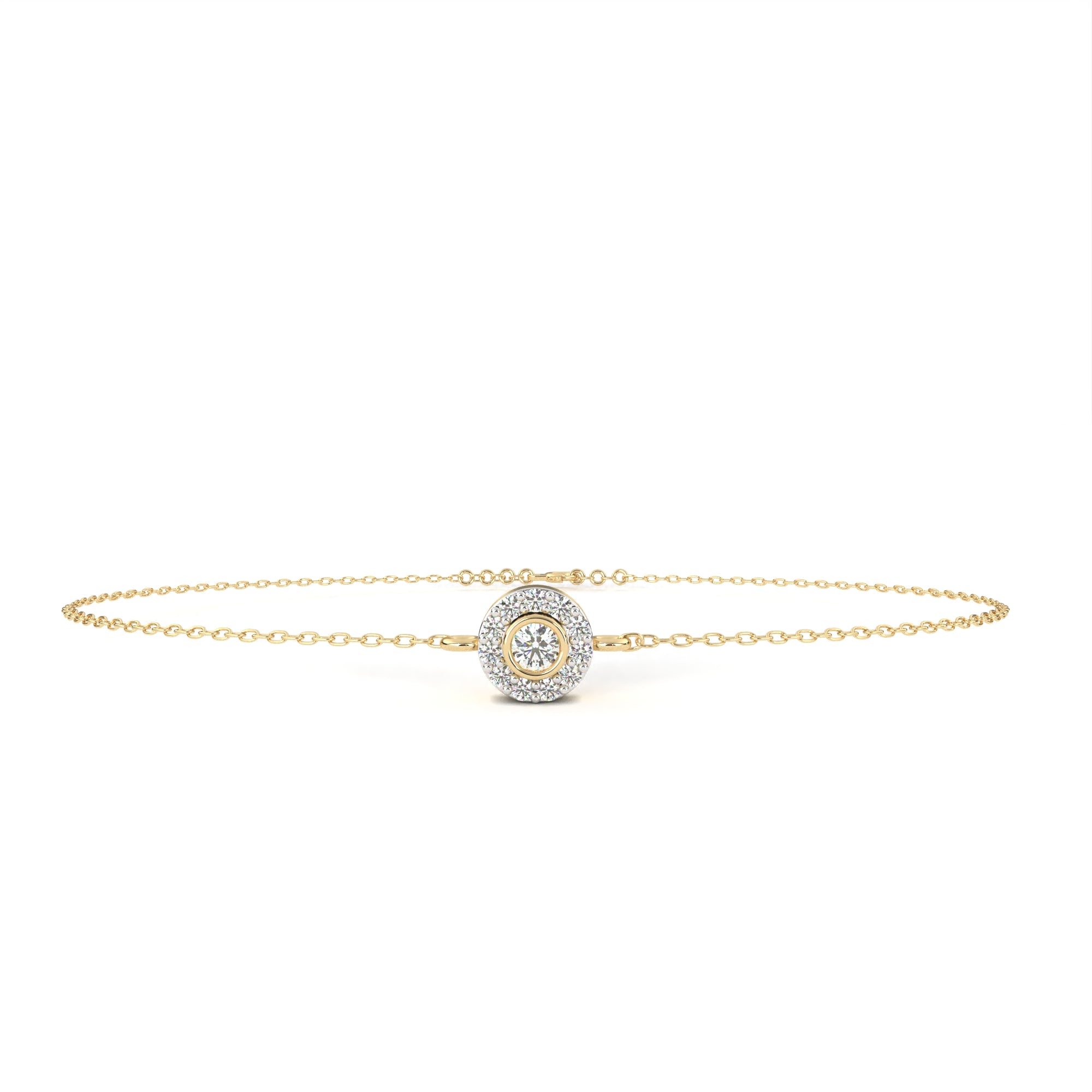 Radiant Halo Chain Bracelet