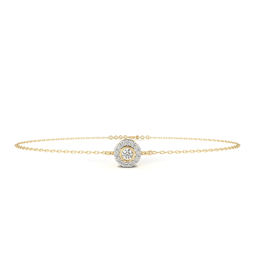 Radiant Halo Chain Bracelet