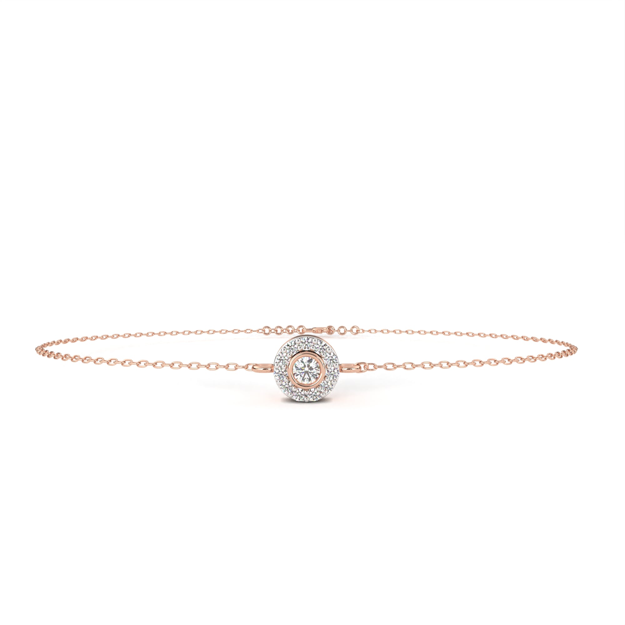 Radiant Halo Chain Bracelet