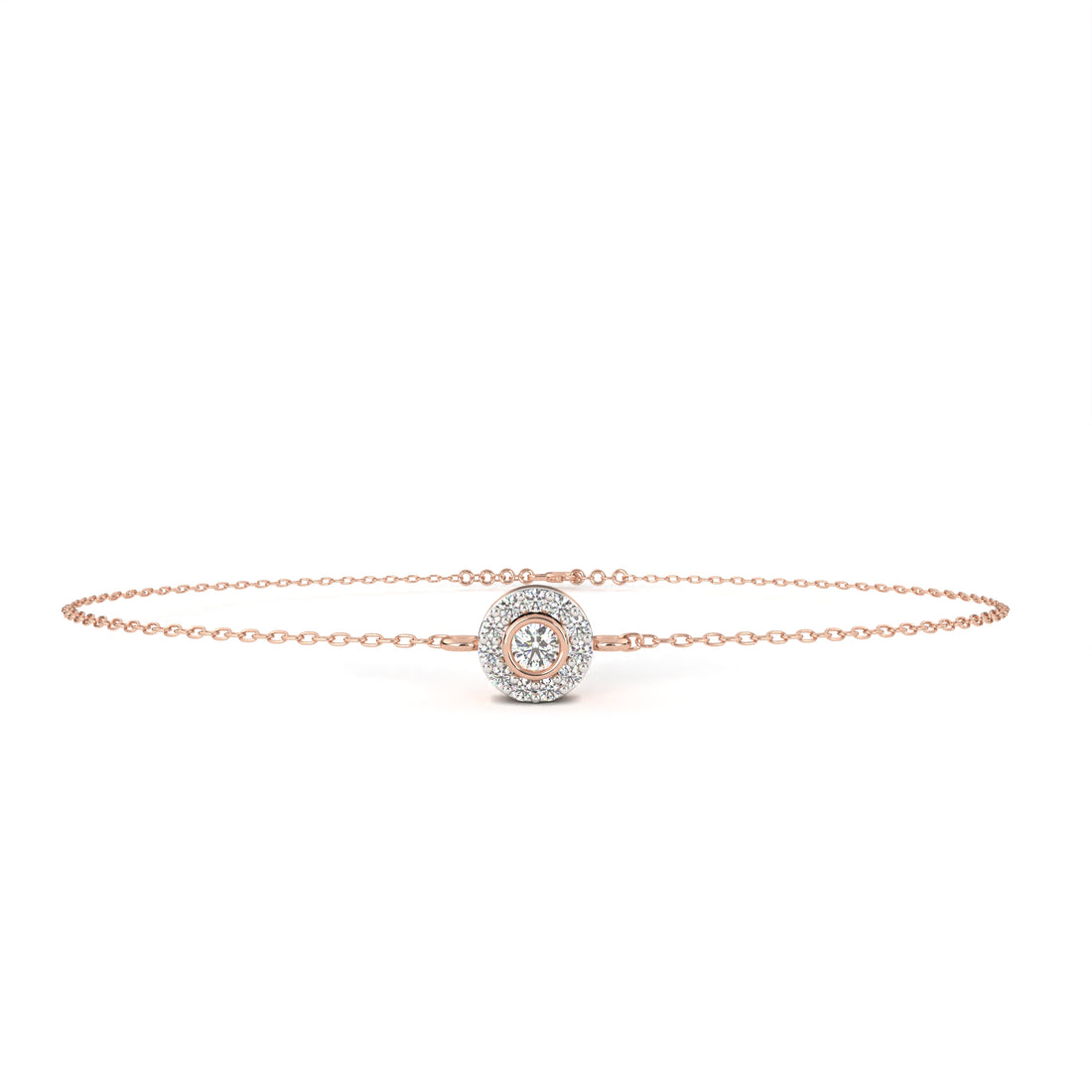 Radiant Halo Chain Bracelet