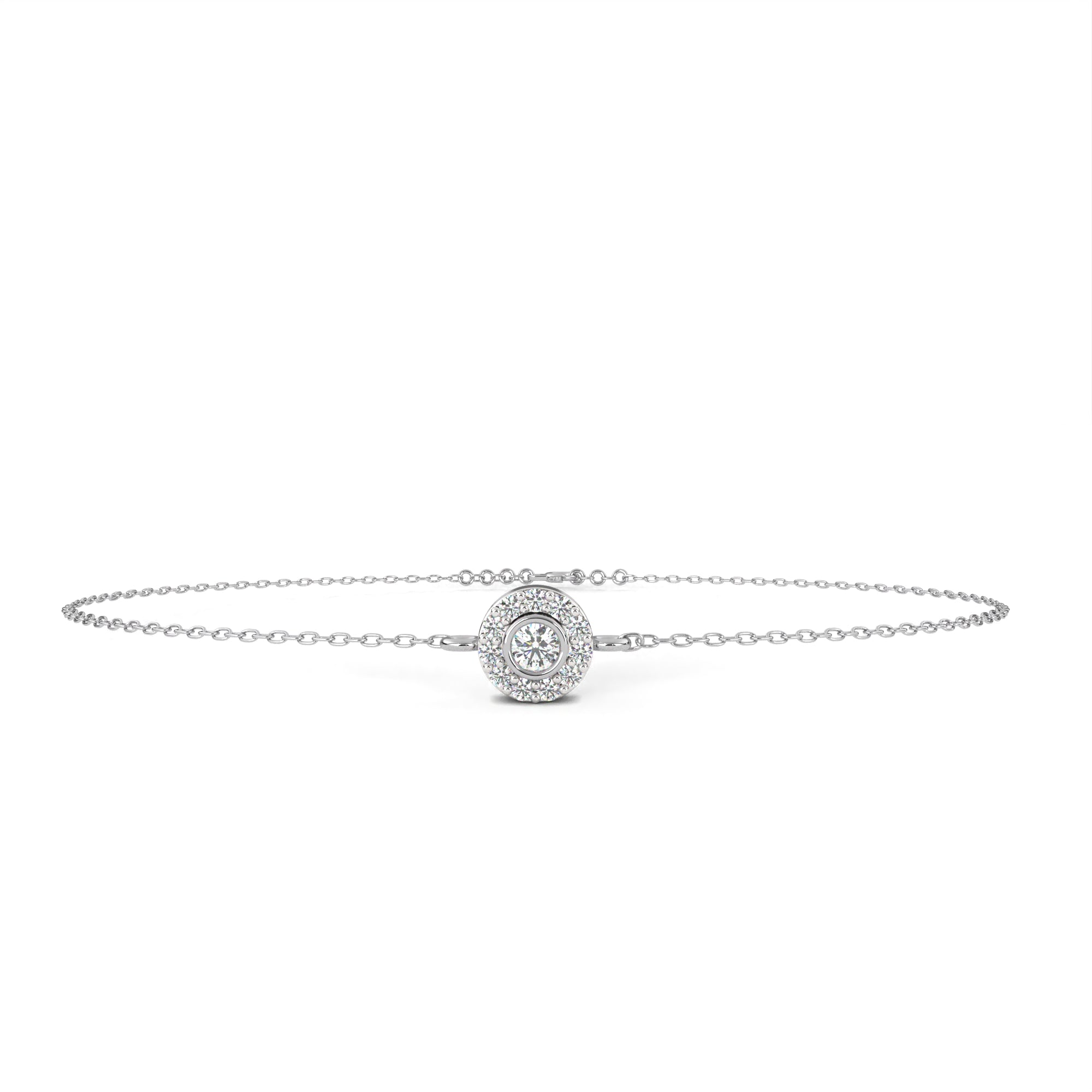 Radiant Halo Chain Bracelet