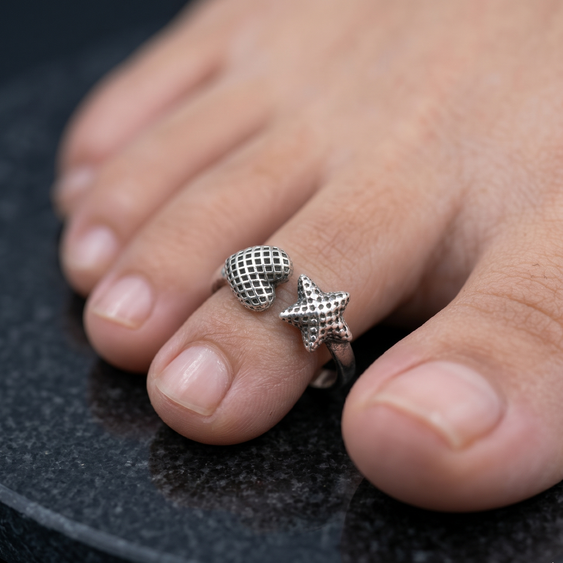 silver toe ring for women