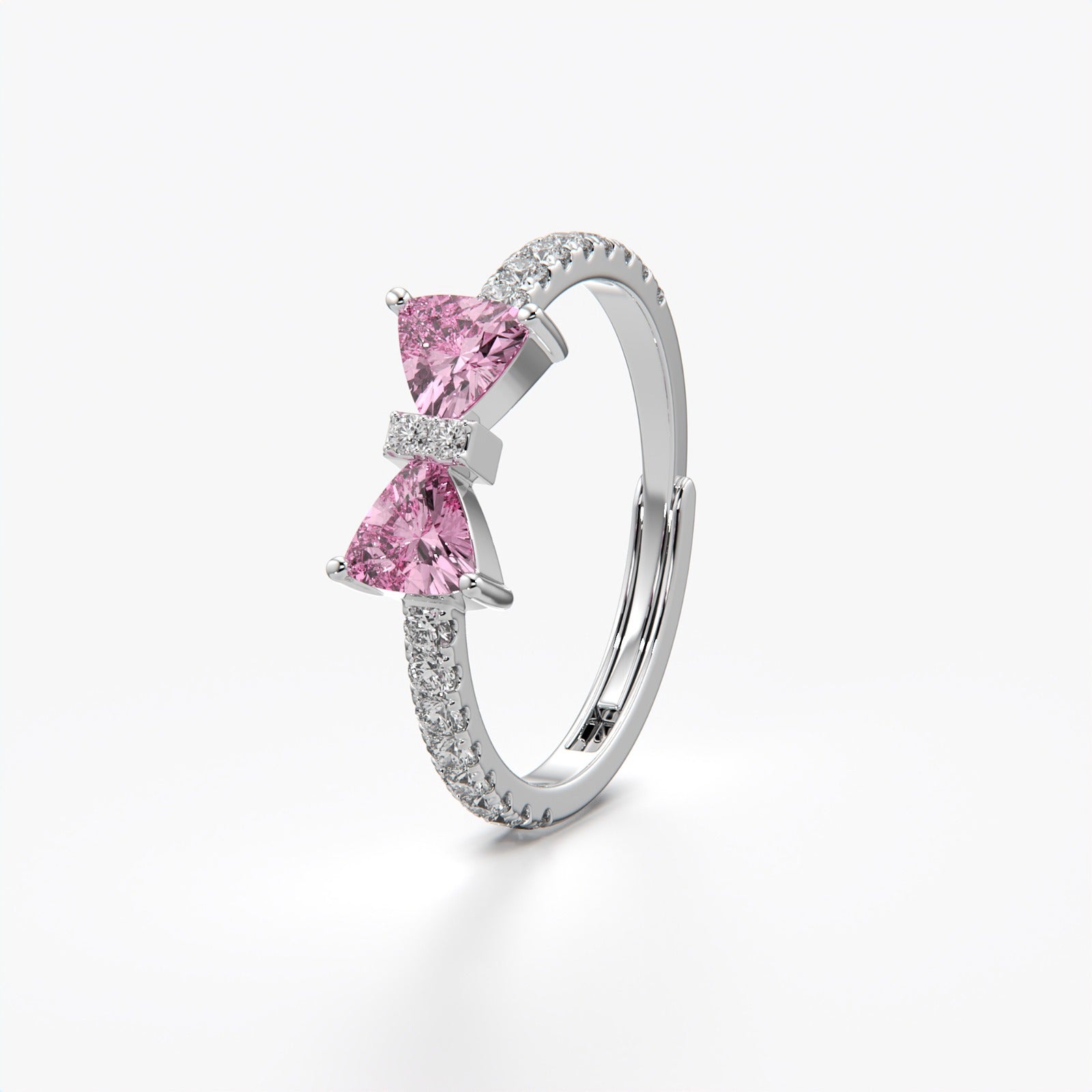 Orope's Blushing Heart Bow Ring | Made with 925 Pure Sterling Silver ( SIZE is Adjustable)