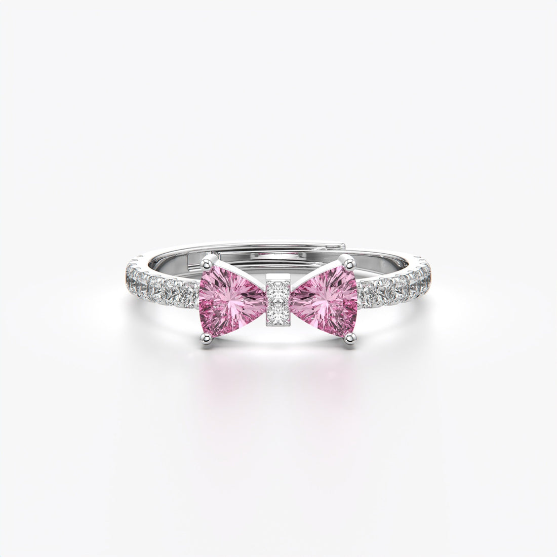 Orope's Blushing Heart Bow Ring | Made with 925 Pure Sterling Silver ( SIZE is Adjustable)