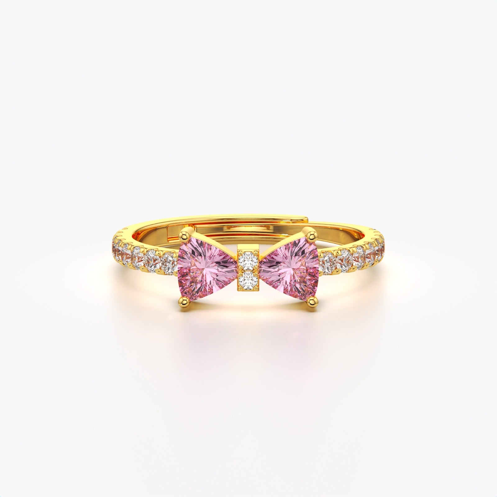 Orope's Blushing Heart Bow Ring | Made with 925 Pure Sterling Silver ( SIZE is Adjustable)