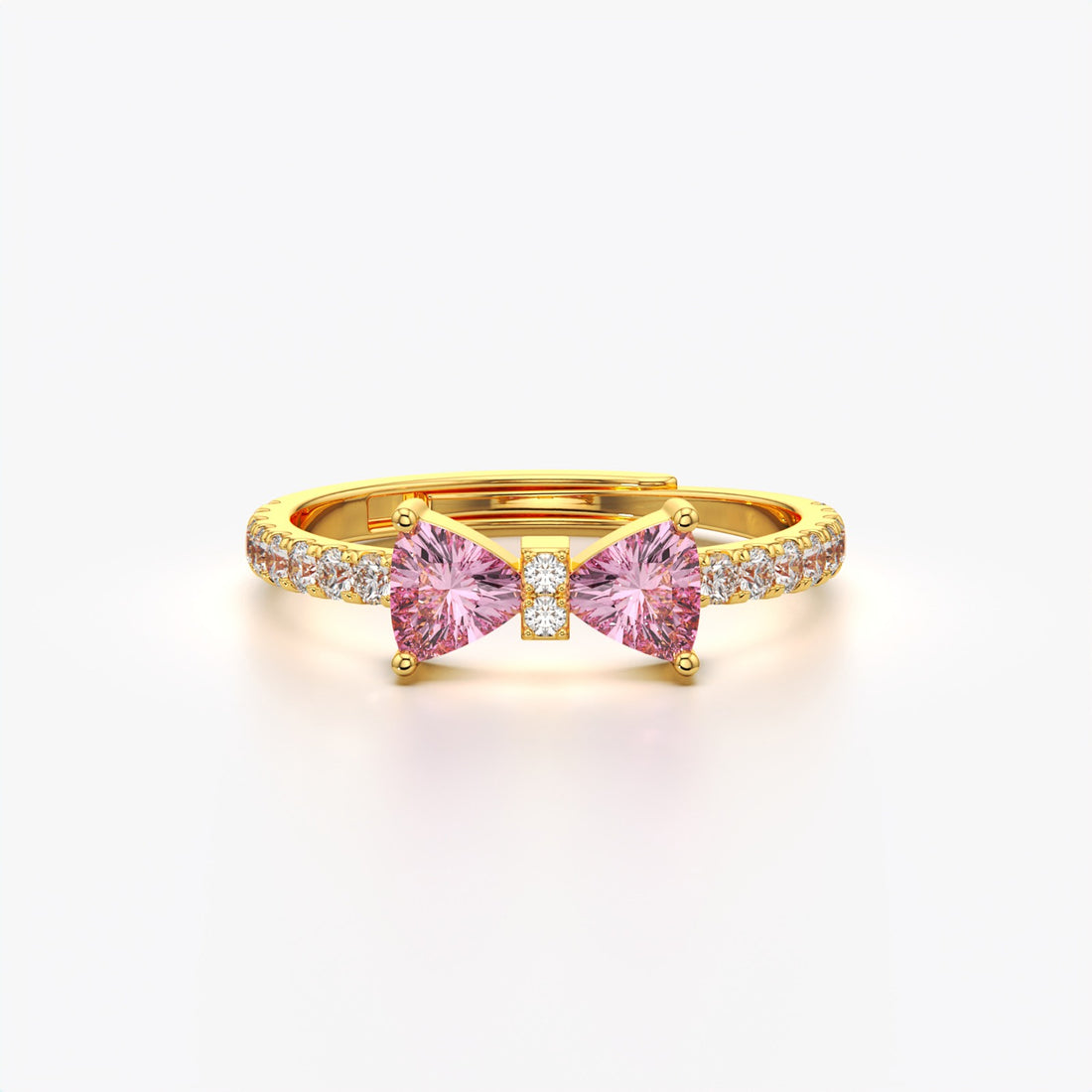 Orope's Blushing Heart Bow Ring | Made with 925 Pure Sterling Silver ( SIZE is Adjustable)