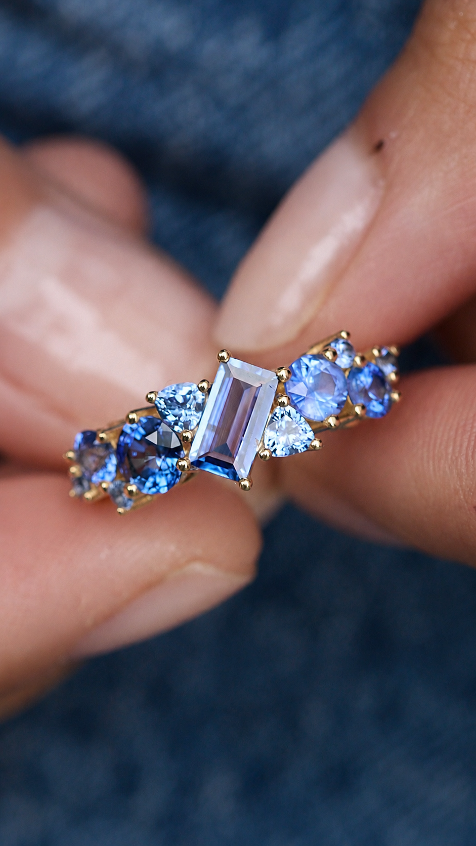 sapphire cluster ring 