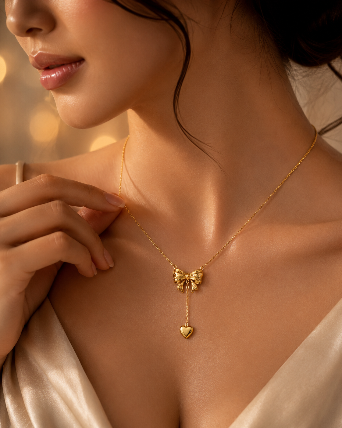 heart drop necklace women
