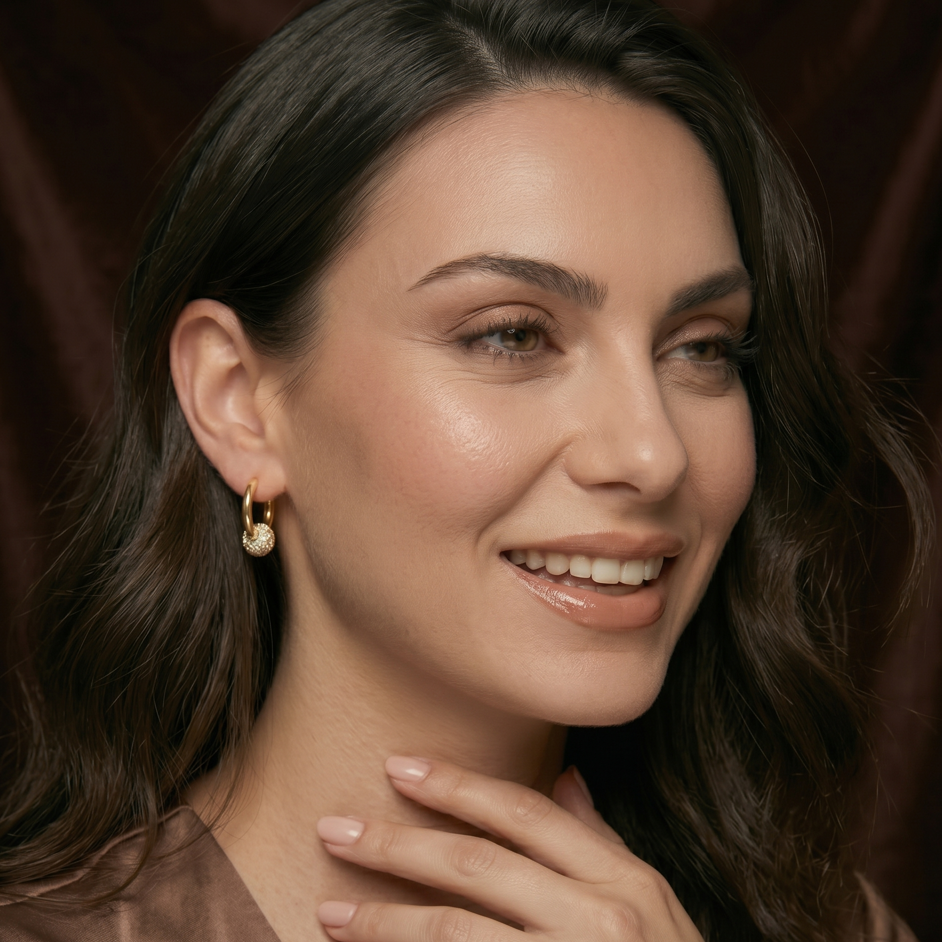Gold plated circle hoop earrings