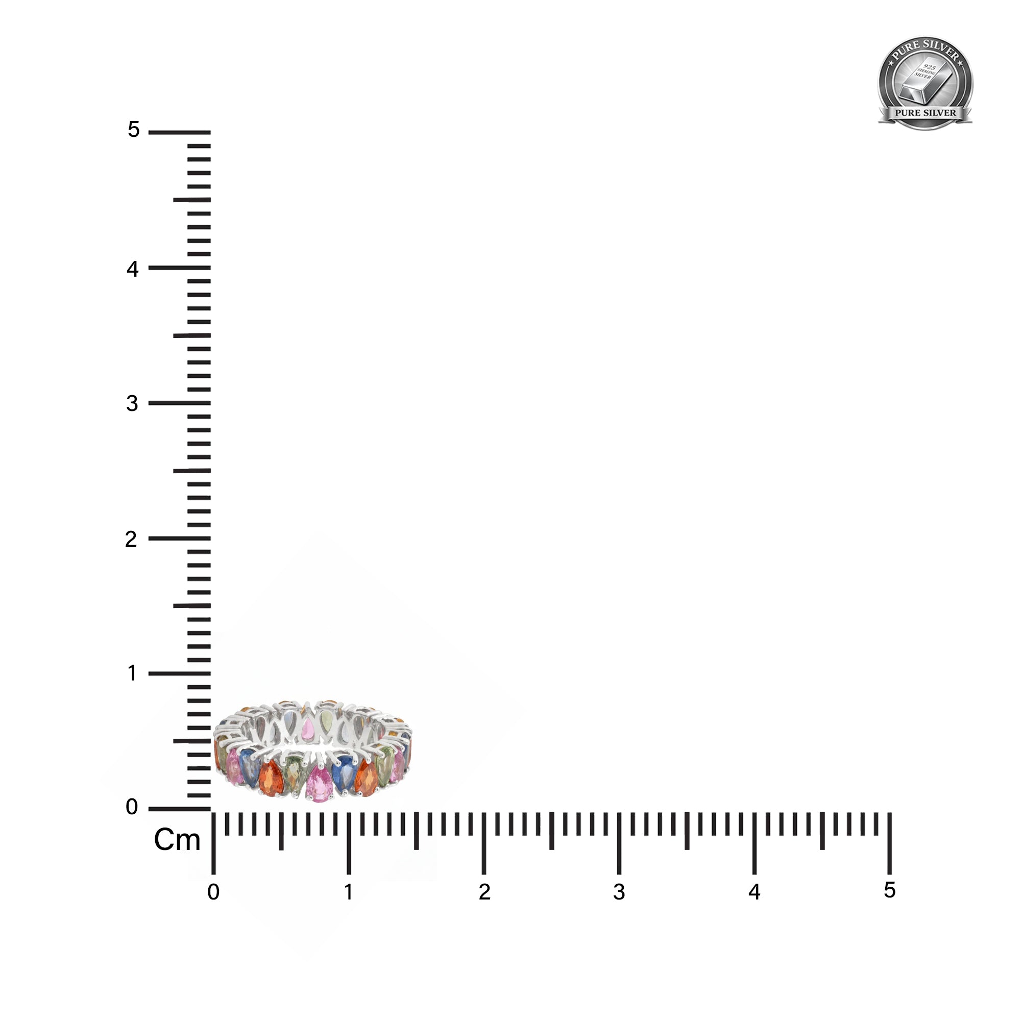 Orope's Colorburst Rainbow 925 Pure Sterling Silver ring