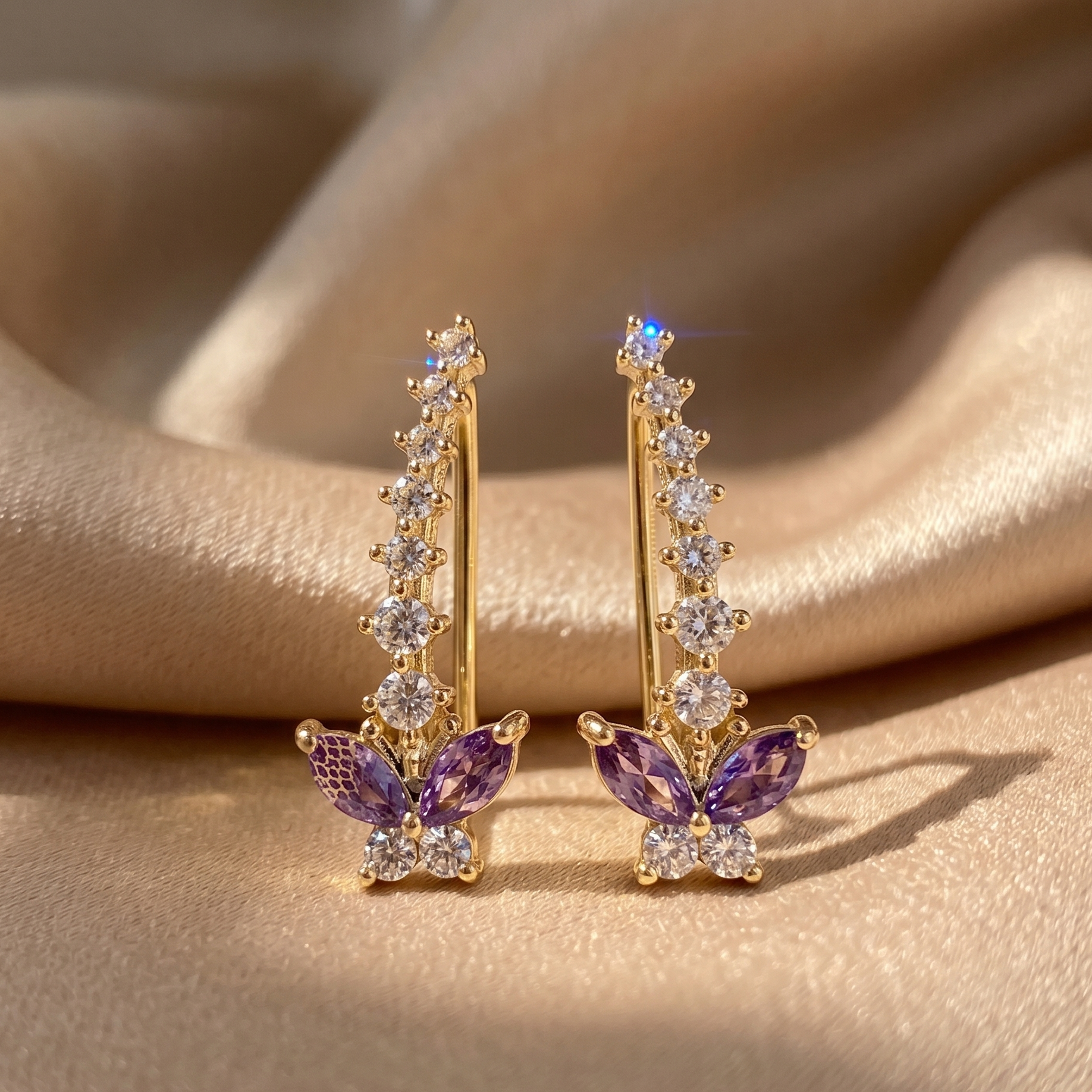sparkling crawler earrings women