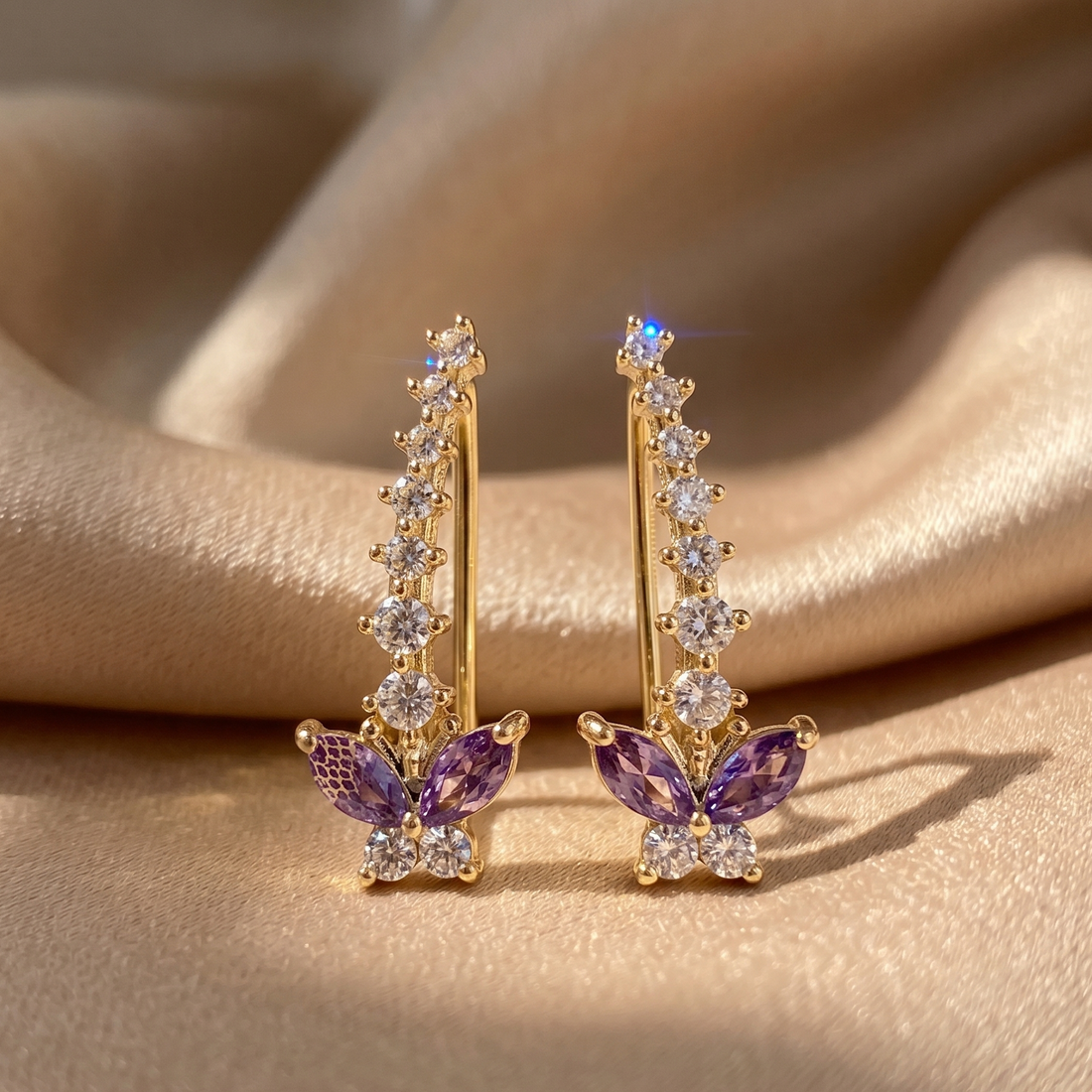 sparkling crawler earrings women