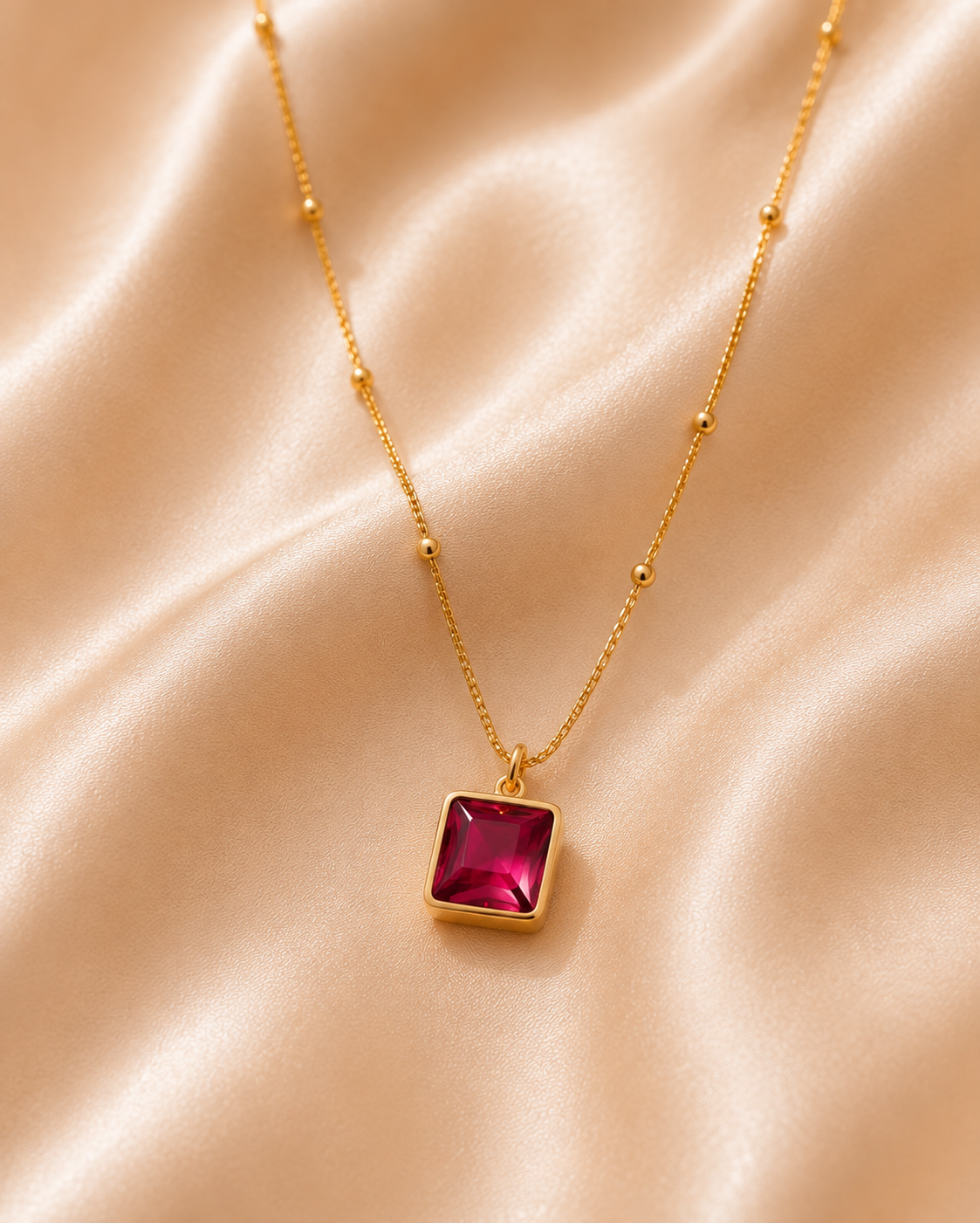 ruby stone necklace