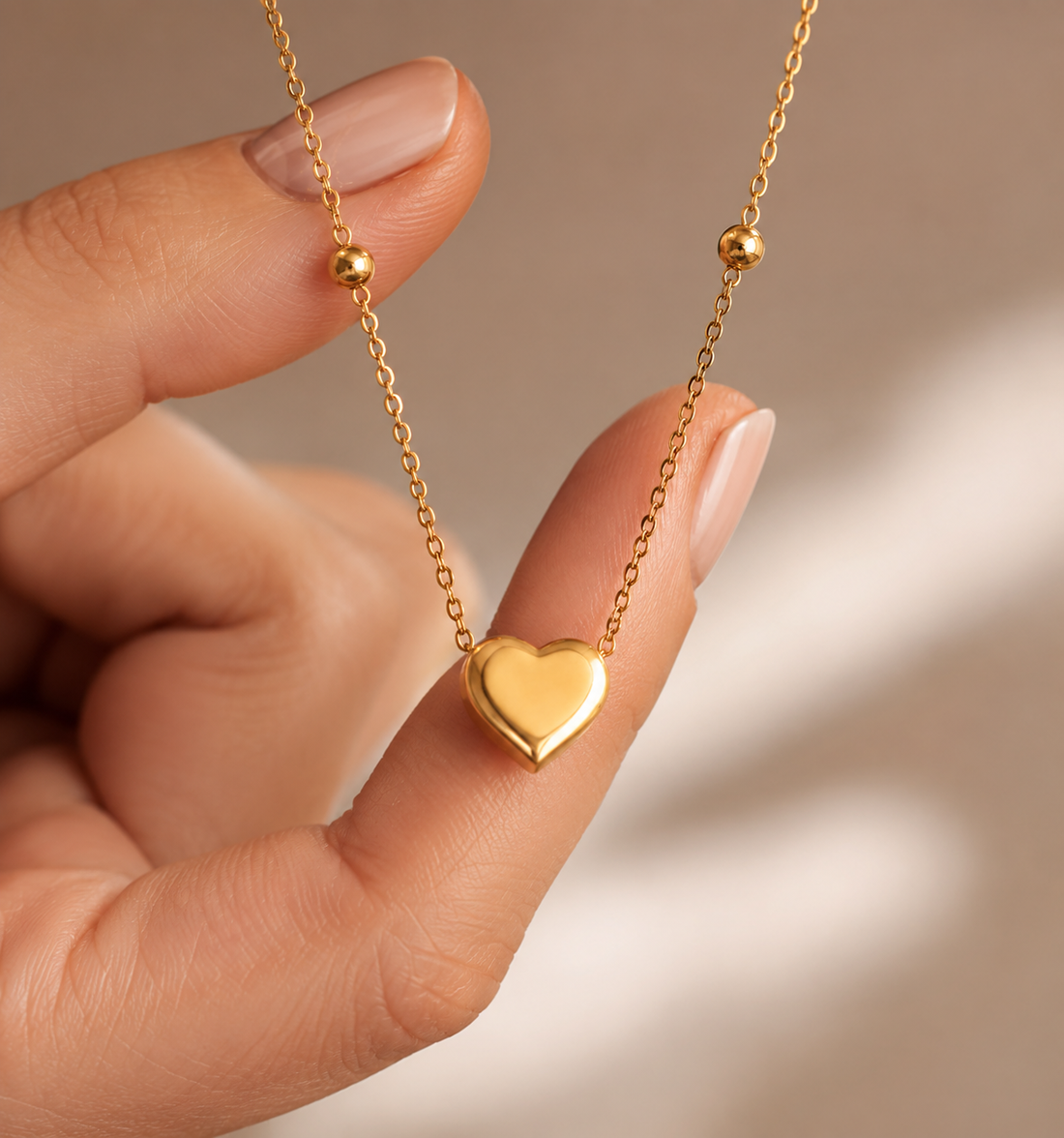 puff heart gold pendant