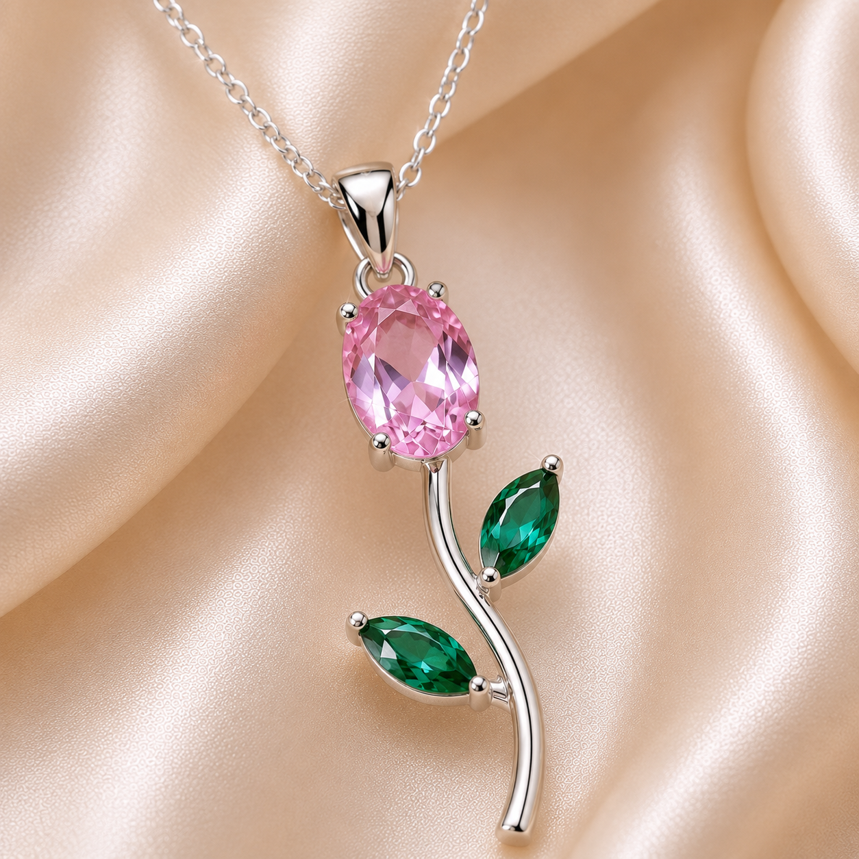 elegant rose pendant necklace