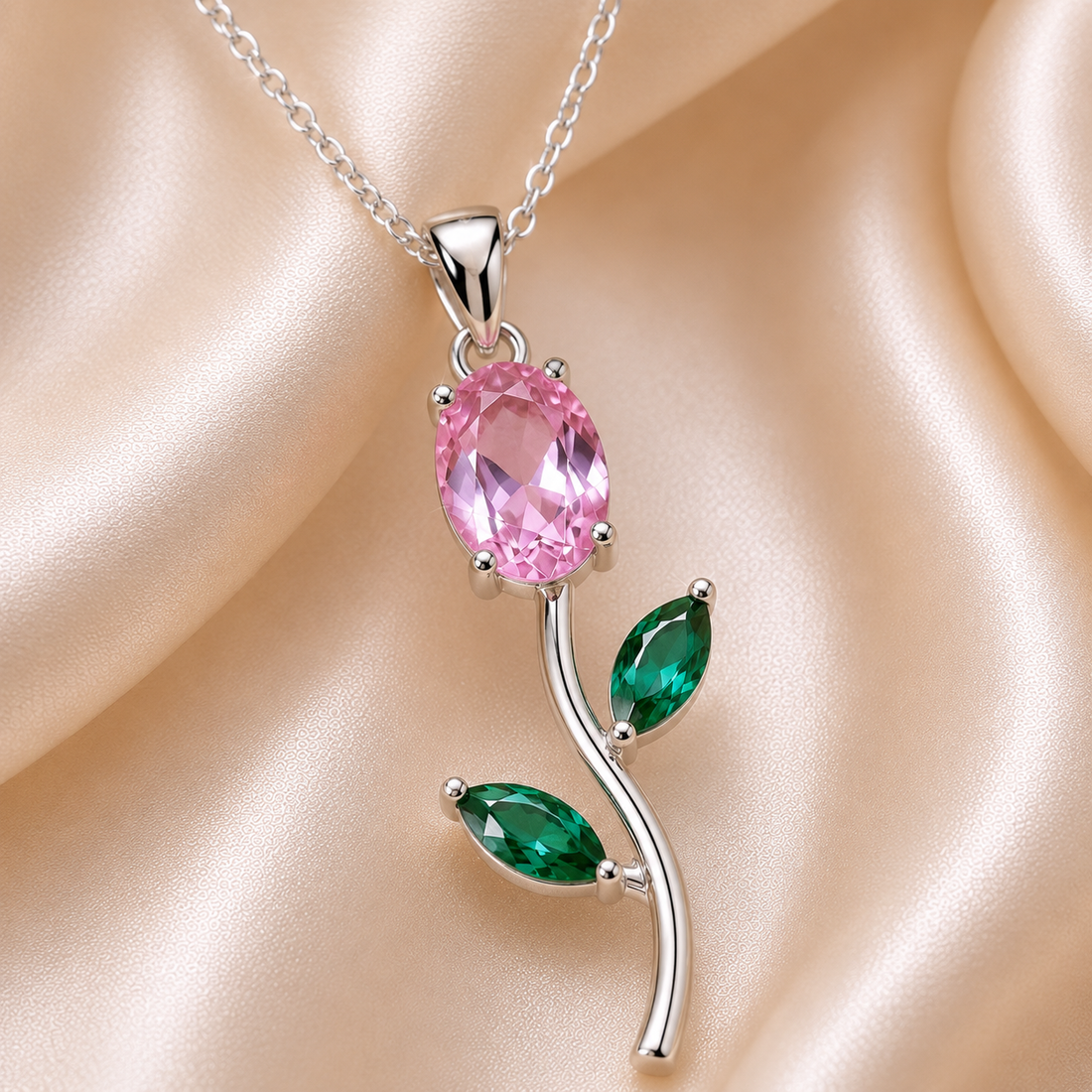 elegant rose pendant necklace