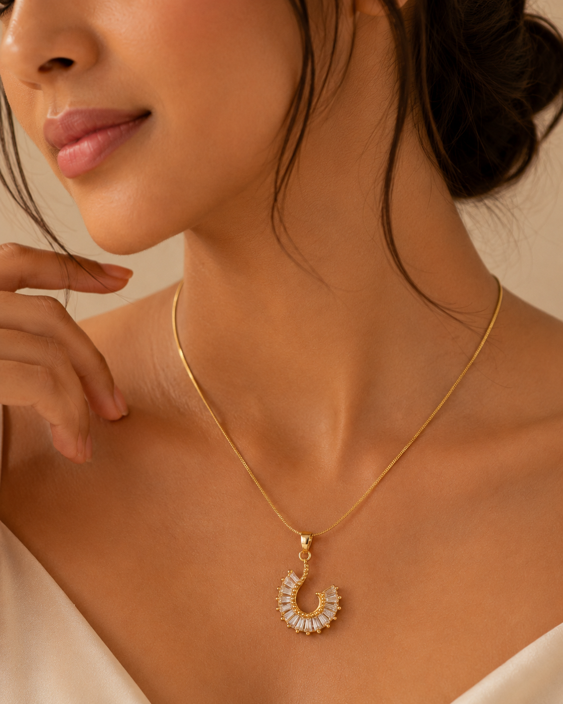spiral crystal necklace for women