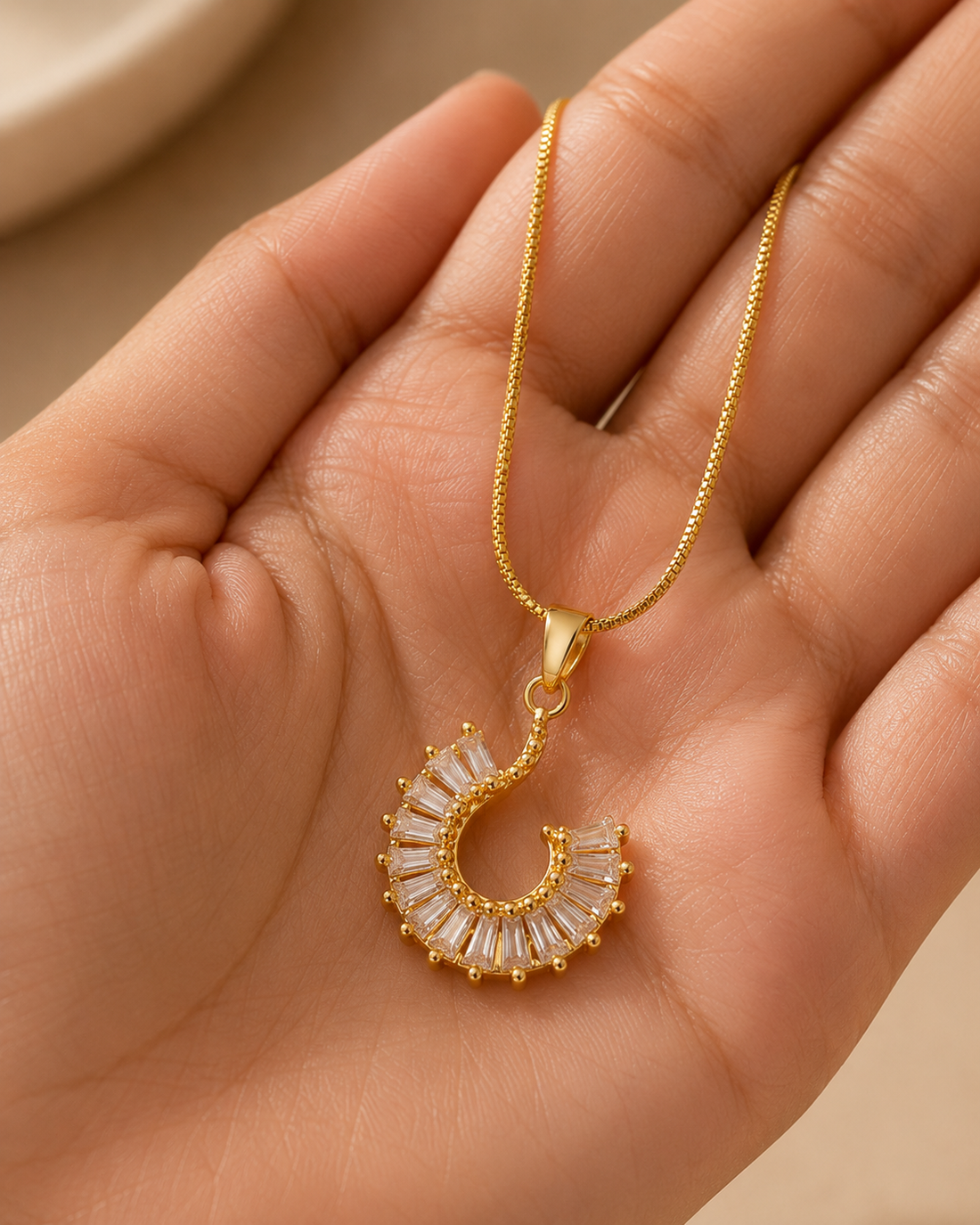 demi fine spiral crystal necklace for women