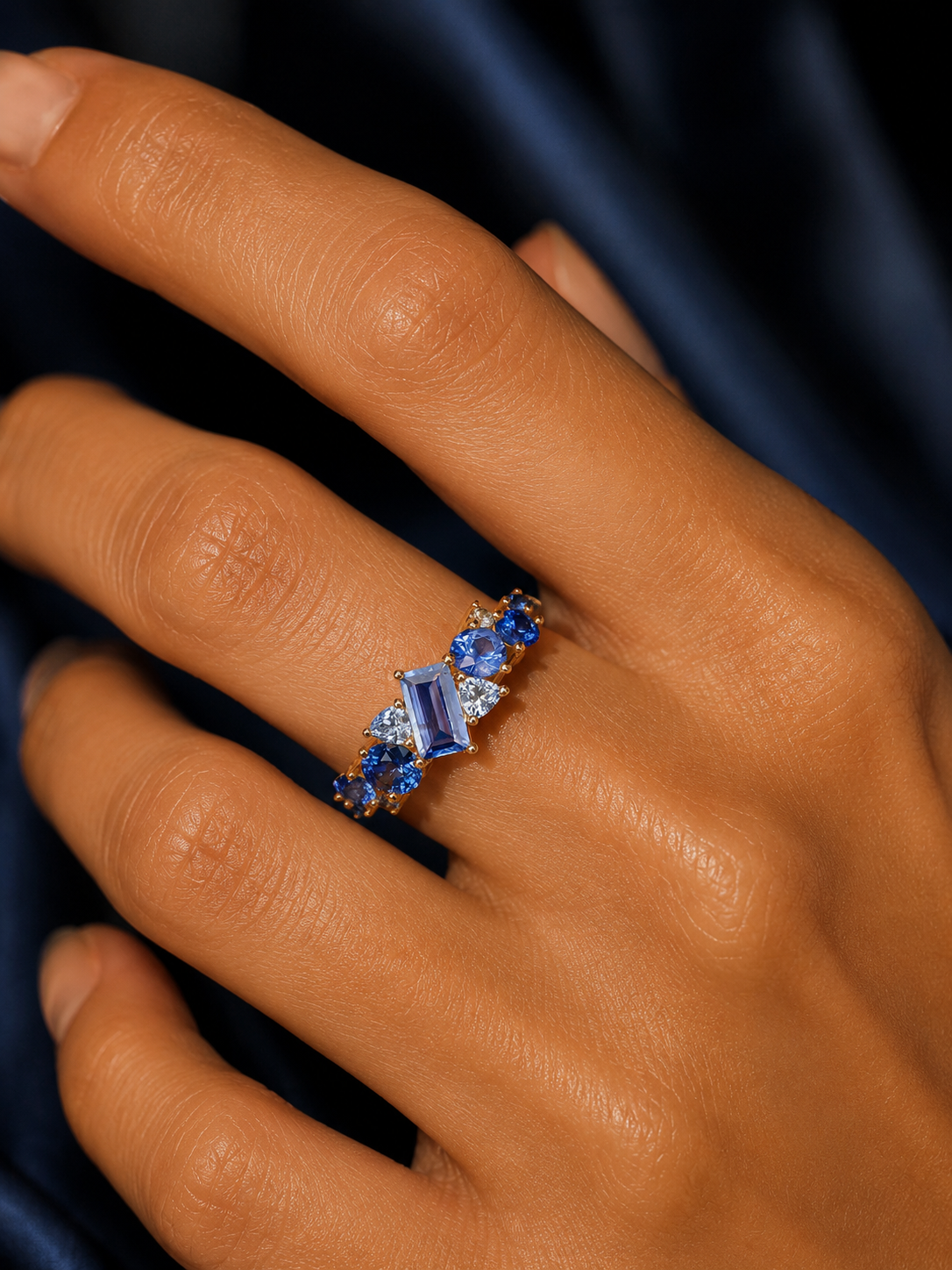 luxury blue sapphire ring
