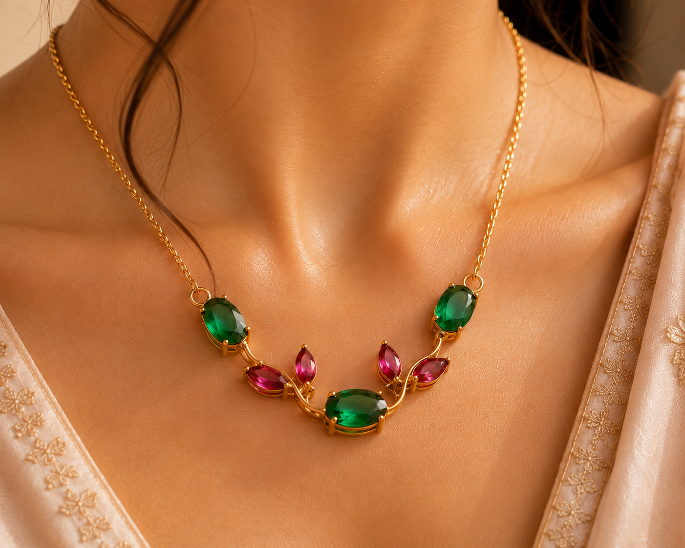 demi fine stone necklace
