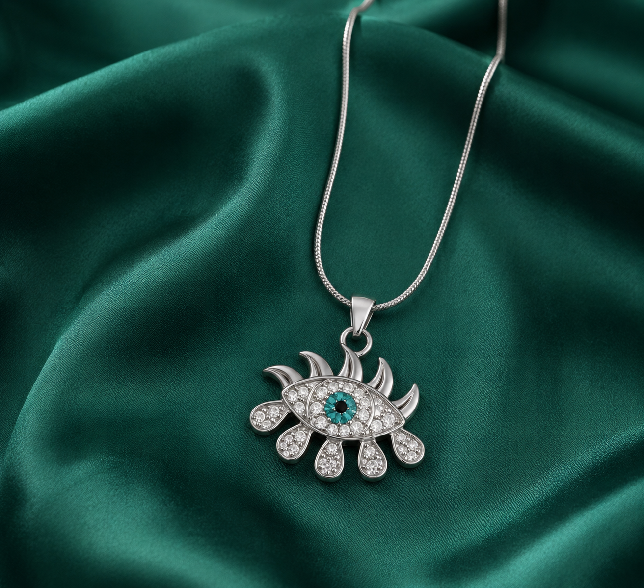 crystal evil eye necklace