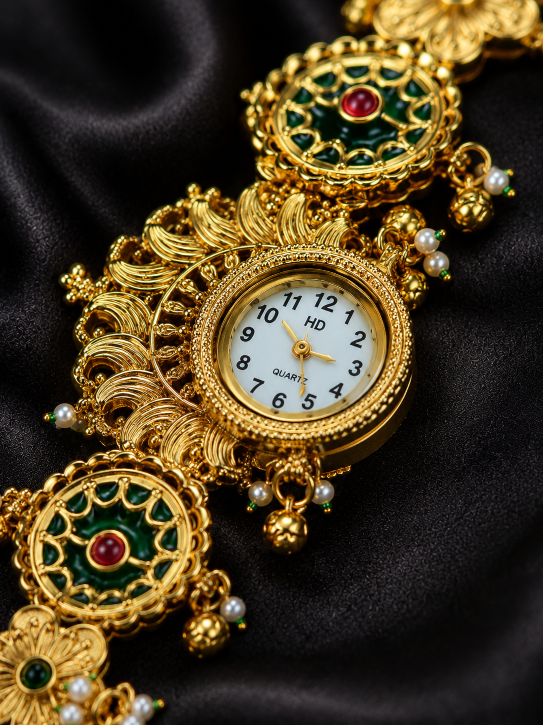 kundan stone bridal watch