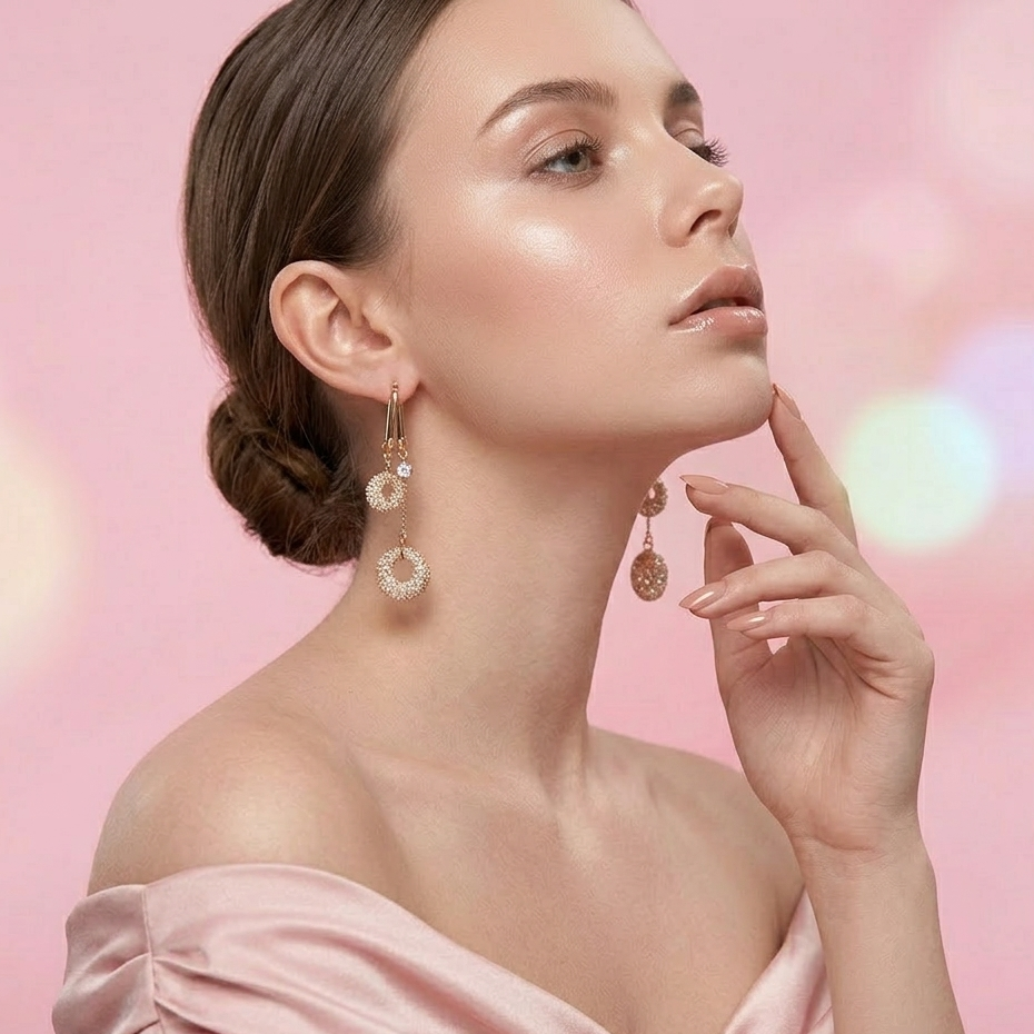 crystal ball hoop earrings