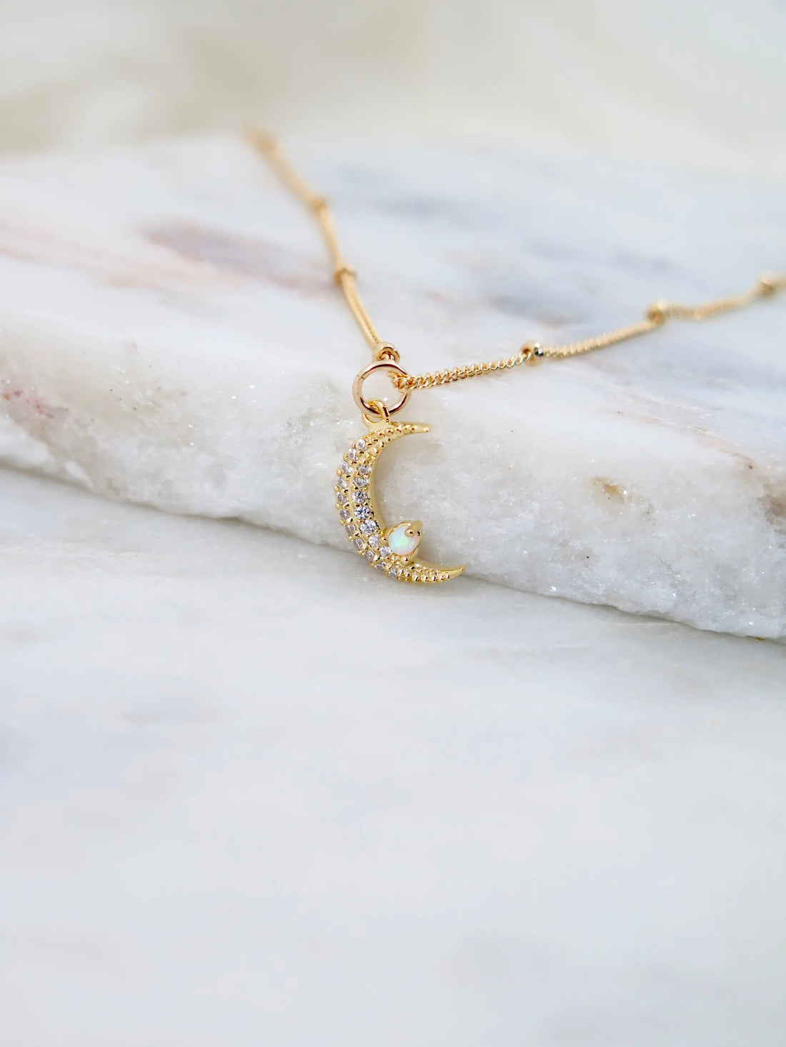 Orope's Gold Moon Necklace 925 Pure Sterling Silver