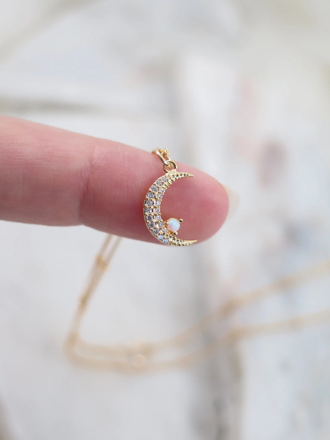 Orope's Gold Moon Necklace 925 Pure Sterling Silver
