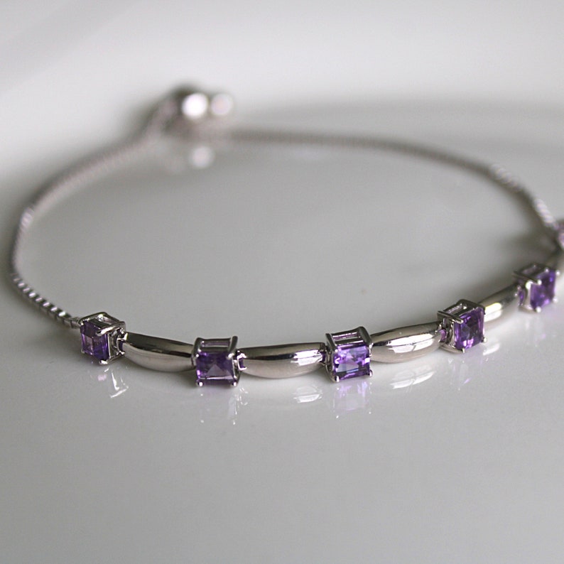 Orope’s Amethyst Bolo Bracelet made with 925 Pure Sterling Silver