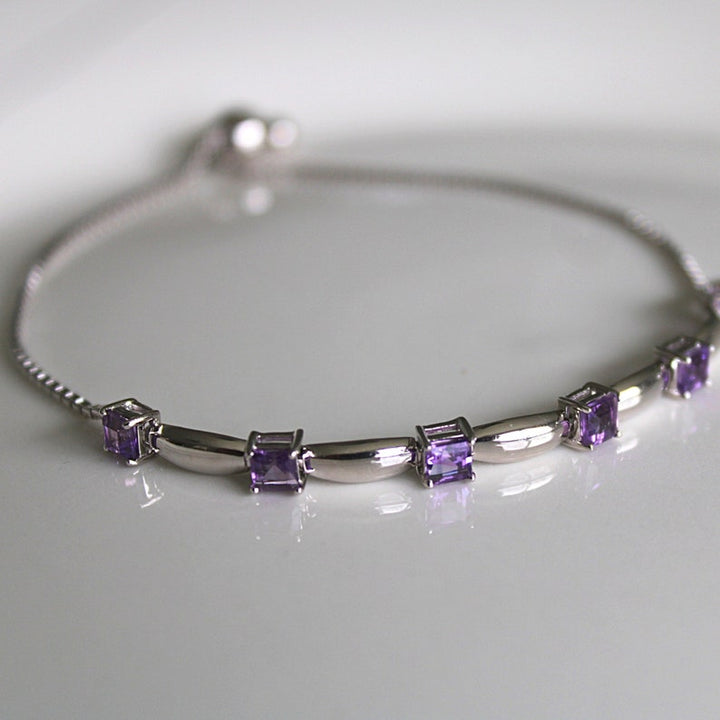 Orope’s Amethyst Bolo Bracelet made with 925 Pure Sterling Silver